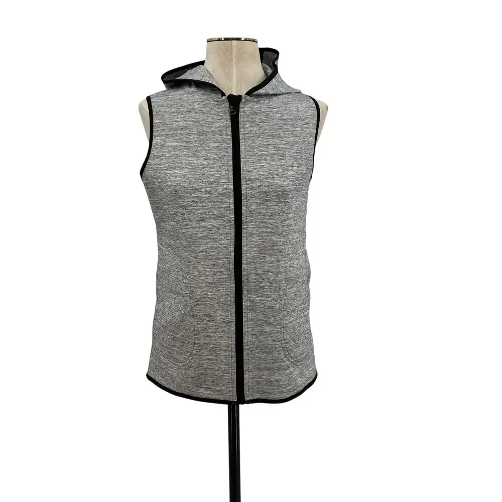 Lululemon‎ Insculpt Reversible Hooded Vest Gray Black Athletic Running Size 6
